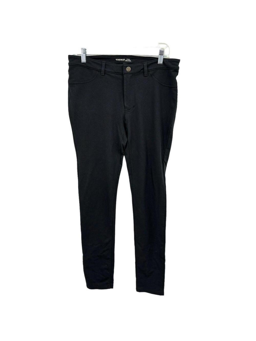 Toad & Co Pants Size Large Flextime Skinny Dark Gray Black Zipped Back Pocket